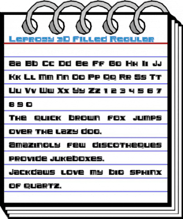 Leprosy 3D Filled Regular Font