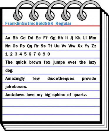 FranklinGothicBoldSSK Regular Font