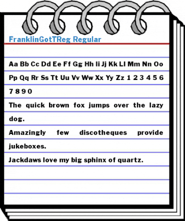 FranklinGotTReg Regular Font
