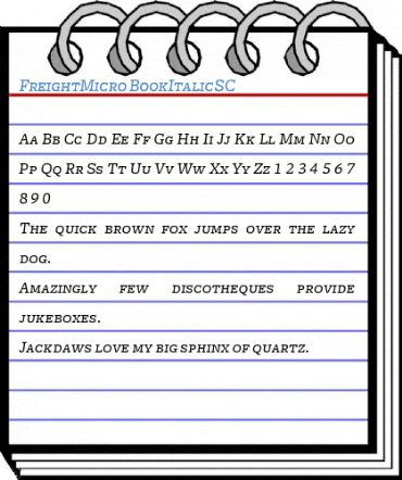 FreightMicro BookItalicSC Font