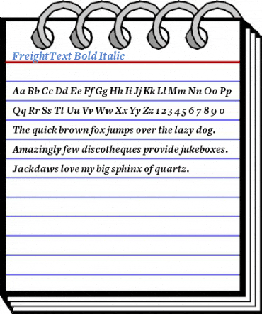 FreightText Bold Italic Font