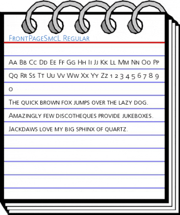 FrontPageSmcL Regular Font