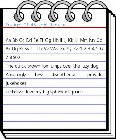 Frutiger CE 45 Light Regular Font
