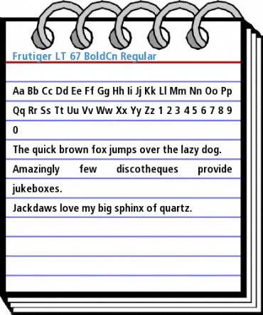 Frutiger LT 67 BoldCn Regular Font