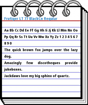 Frutiger LT 77 BlackCn Regular Font