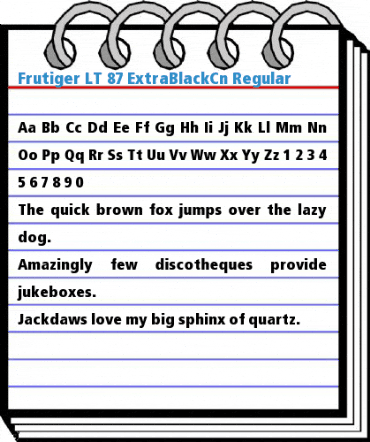 Frutiger LT 87 ExtraBlackCn Regular Font