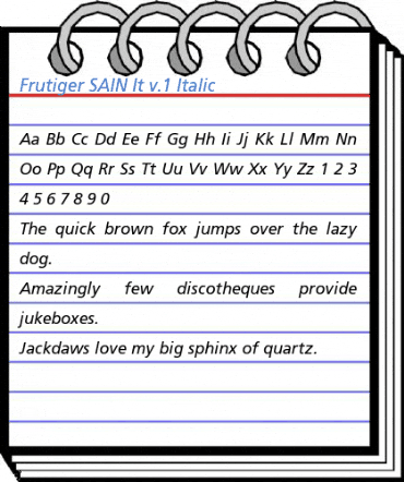 Frutiger SAIN It v.1 Italic Font