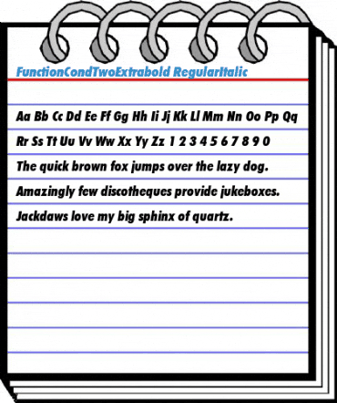 FunctionCondTwoExtrabold RegularItalic Font
