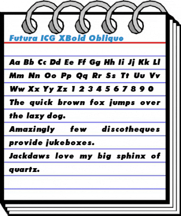 Futura ICG XBold Oblique Font