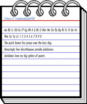 Futura LT CondensedLightObl Font