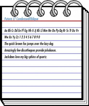Futura LT CondensedOblique Font