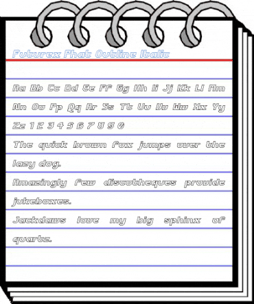 Futurex Phat Outline Italic Font