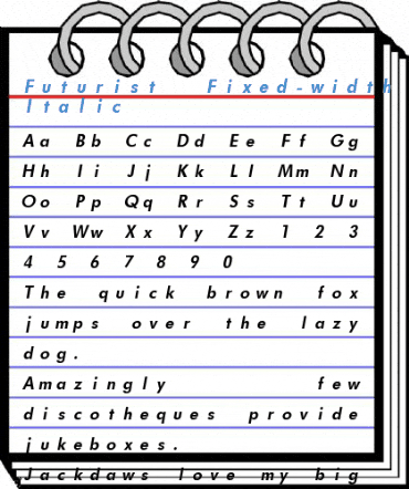 Futurist Fixed-width Bold Italic Font