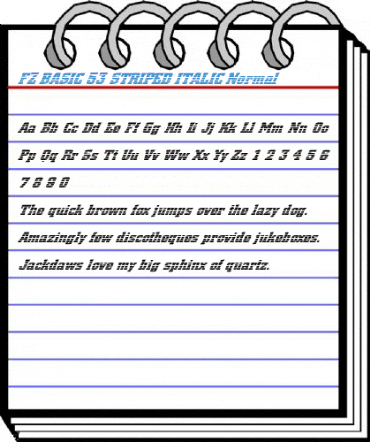FZ BASIC 53 STRIPED ITALIC Normal Font