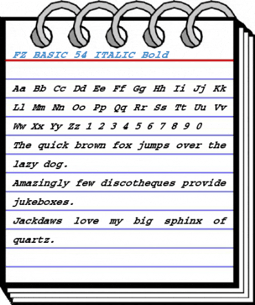 FZ BASIC 54 ITALIC Bold Font