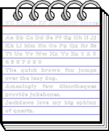 FZ BASIC 55 HOLLOW Normal Font