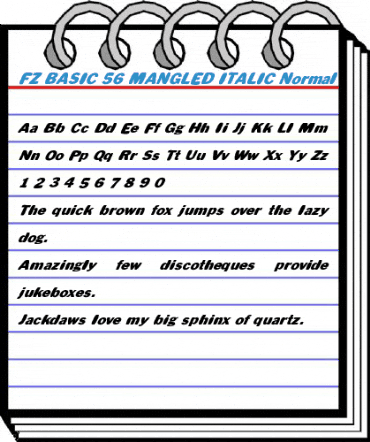 FZ BASIC 56 MANGLED ITALIC Normal Font