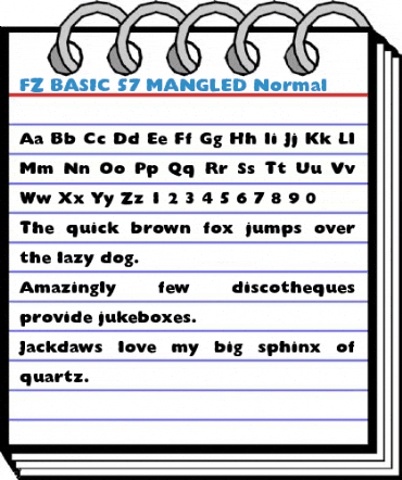 FZ BASIC 57 MANGLED Normal Font
