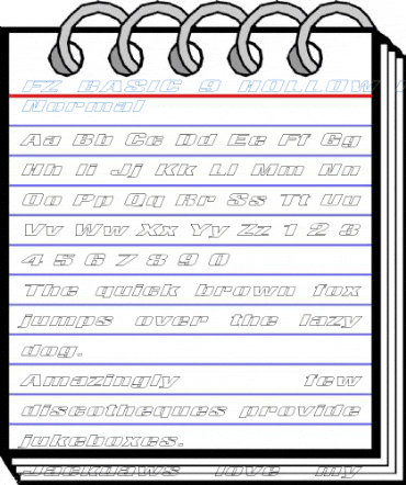 FZ BASIC 9 HOLLOW ITALIC Normal Font
