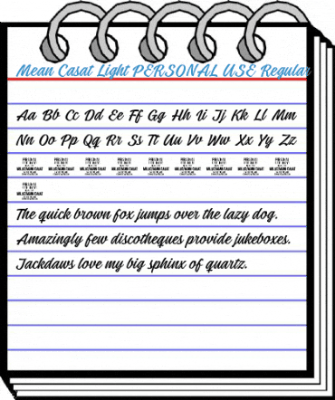 Mean Casat Light PERSONAL USE Regular Font