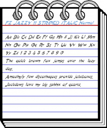 FZ JAZZY 11 STRIPED ITALIC Normal Font