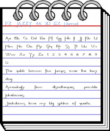FZ JAZZY 45 3D EX Normal Font