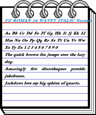 FZ ROMAN 26 WAVEY ITALIC Normal Font