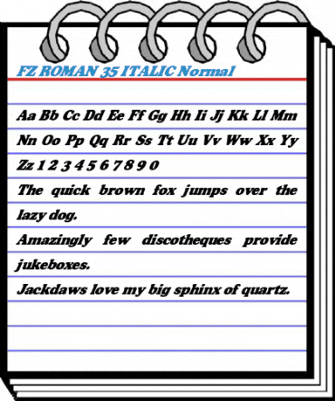 FZ ROMAN 35 ITALIC Normal Font