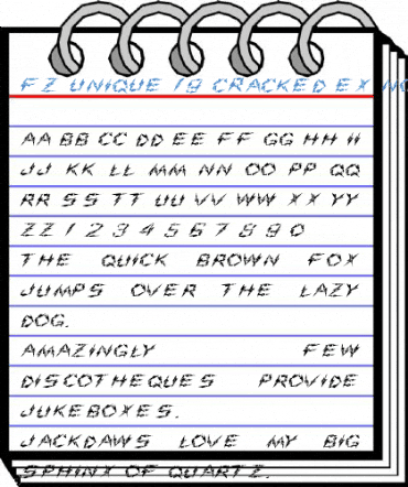 FZ UNIQUE 19 CRACKED EX Font