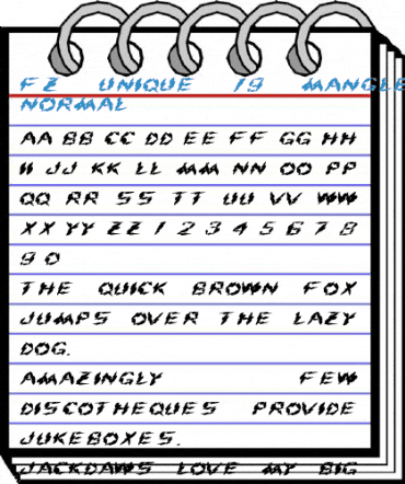 FZ UNIQUE 19 MANGLED EX Normal Font