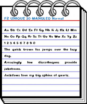 FZ UNIQUE 20 MANGLED Normal Font