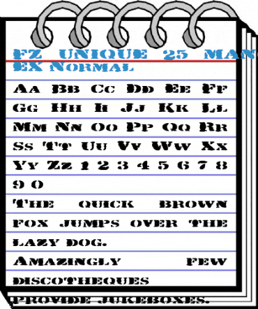 FZ UNIQUE 25 MANGLED EX Normal Font