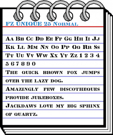 FZ UNIQUE 25 Normal Font