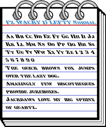 FZ WACKY 17 LEFTY Normal Font