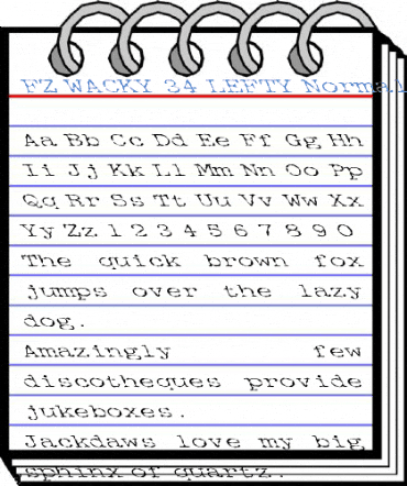 FZ WACKY 34 LEFTY Normal Font