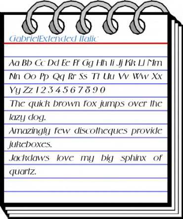 GabrielExtended Italic Font