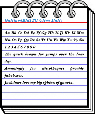 GalliardBldITC Ultra Italic Font