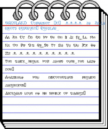 GANGLAND Copyright (c) 2009 by Billy Argel. All rights reserved. Regular Font