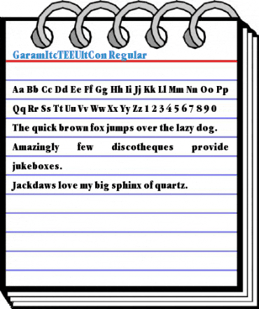 GaramItcTEEUltCon Regular Font