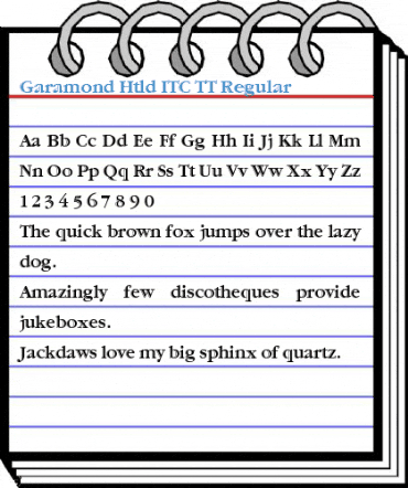 Garamond Htld ITC TT Regular Font