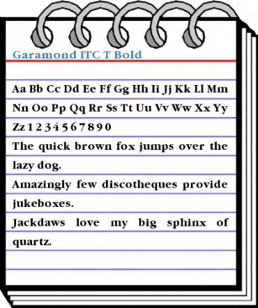 Garamond ITC T Bold Font