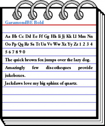 GaramondBE Bold Font