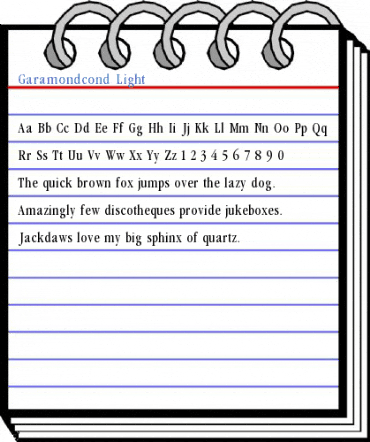 Garamondcond Light Font