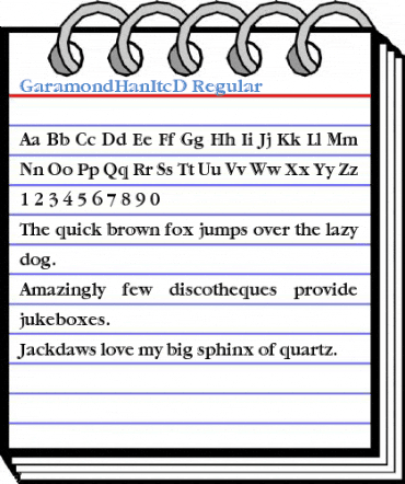 GaramondHanItcD Regular Font