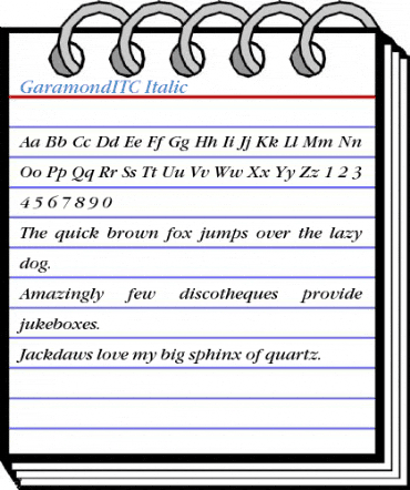 GaramondITC Italic Font