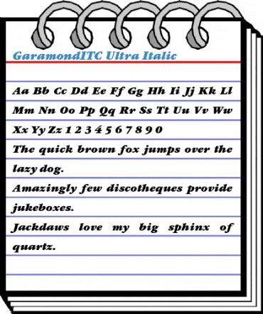 GaramondITC Ultra Italic Font
