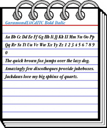 GaramondLitCdITC Bold Italic Font