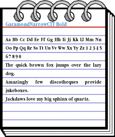 GaramondNarrowCTT Bold Font