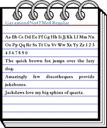 GaramondNo4TMed Regular Font