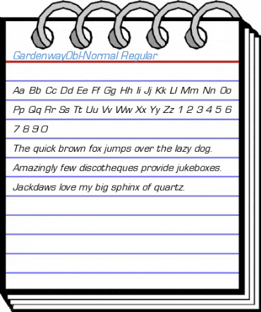 GardenwayObl-Normal Regular Font